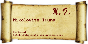 Mikolovits Iduna névjegykártya